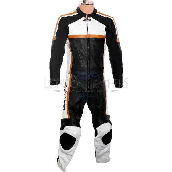 RTX Classic Sport ORANGE Racing Leather Motorcycle Suit